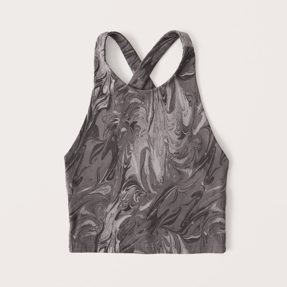 Abercrombie Women’s Contour Cross-Back Workout Tank. Small. Marble pattern.